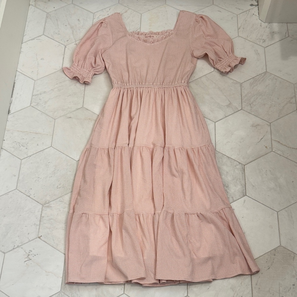 Ivy City Co Pink Gingham Dress